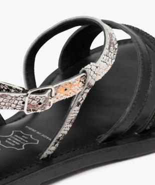 Sandales femme plates à fines brides dessus cuir - Tanéo vue6 - TANEO - GEMO