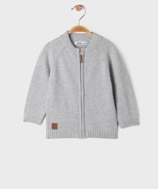 Gilet zippé à col rond en coton bébé vue1 - GEMO(BEBE DEBT) - GEMO