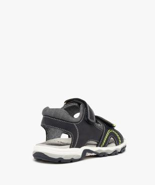 Sandales sport garçon à brides scratch et détails fluo vue4 - GEMO (ENFANT) - GEMO