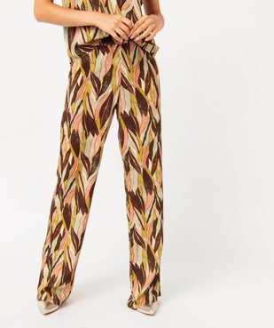 Pantalon fluide à motif feuillage femme vue1 - GEMO(FEMME PAP) - GEMO