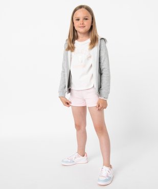 Sweat zippé à capuche intérieur molletonné fille vue5 - GEMO 4G FILLE - GEMO