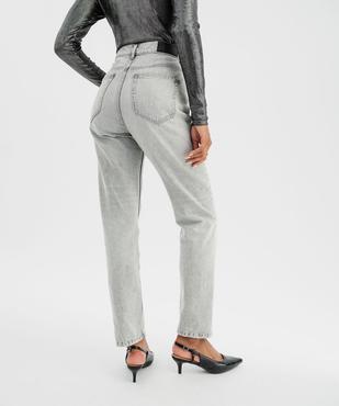Jean straight délavé à strass femme vue3 - GEMO(FEMME PAP) - GEMO