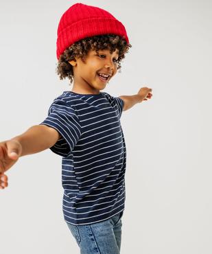 Tee-shirt manches courtes à rayures garçon vue1 - GEMO 4G GARCON - GEMO