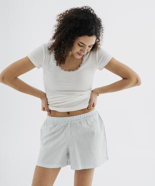 Haut de pyjama en maille côtelée femme vue1 - GEMO 4G FEMME - GEMO