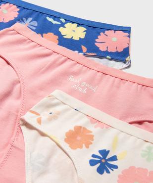 Culottes en coton stretch imprimés fille (lot de 3) vue2 - GEMO 4G FILLE - GEMO