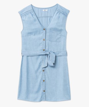 Robe chemise femme sans manches en Lyocell vue4 - GEMO 4G FEMME - GEMO
