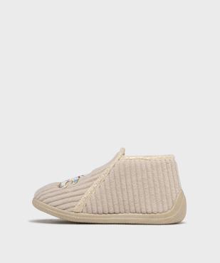 Chaussons montants zippés en velours côtelée bébé fille - LuluCastagnette vue3 - LULU CASTAGNETT - GEMO