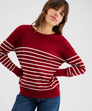 Gilet rayé en maille fluide et douce femme vue3 - GEMO 4G FEMME - GEMO