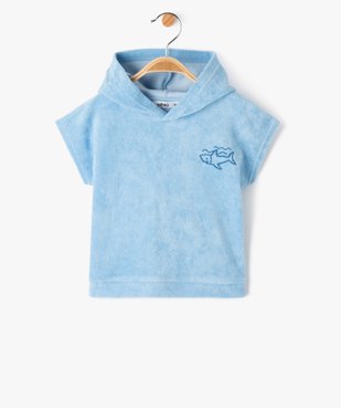 Tee-shirt bébé à manches courtes et capuche en éponge vue1 - GEMO(BEBE DEBT) - GEMO