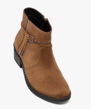 Bottines fille en suédine style santiags avec brides fantaisie vue6 - LOVELY WINGS GEMO FOR GOOD - GEMO