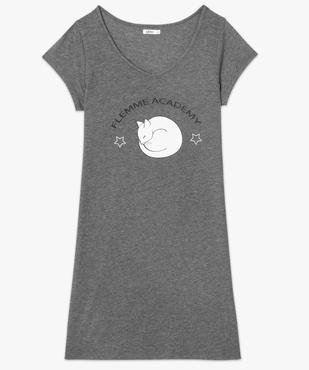 Chemise de nuit imprimée à manches courtes femme vue4 - GEMO 4G FEMME - GEMO