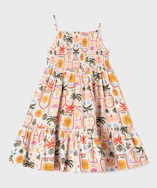 Robe à bretelles, smocks et volants fille vue4 - GEMO 4G FILLE - GEMO