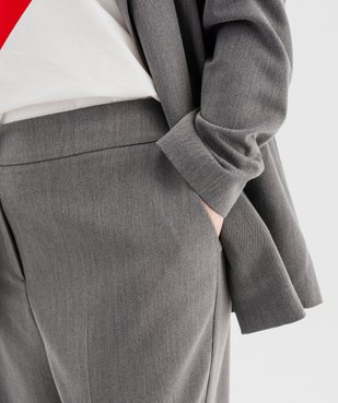 Pantalon de tailleur large chiné à revers femme grande taille vue2 - GEMO (G TAILLE) - GEMO