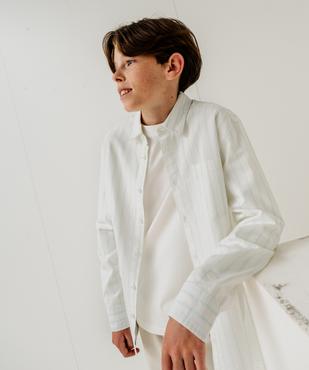 Chemise manches longues en coton rayé garçon vue5 - GEMO (JUNIOR) - GEMO