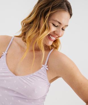 Pyjashort à motifs fleuris en coton biologique femme vue2 - GEMO 4G FEMME - GEMO