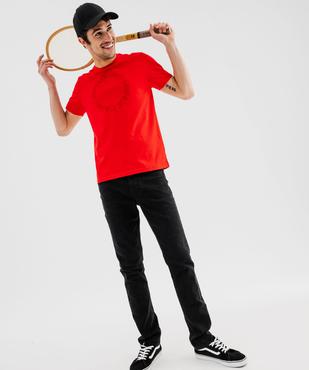Tee-shirt manches courtes à broderie homme vue4 - GEMO (HOMME) - GEMO