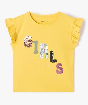 Tee-shirt fille loose à manches volantées et sequins vue1 - GEMO (ENFANT) - GEMO