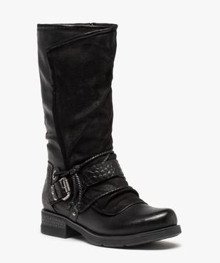 Bottes femme unies style motard à brides fantaisie vue2 - GEMO (CASUAL) - GEMO