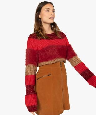 Pull femme à larges bandes et mailles variées vue1 - GEMO(FEMME PAP) - GEMO