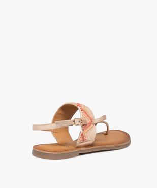 Sandales femme à entre-doigts en cuir et broderies perlées vue4 - GEMO (CASUAL) - GEMO