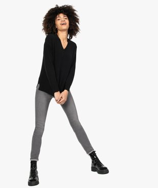 Jean femme coupe Slim aspect délavé vue1 - GEMO 4G FEMME - GEMO