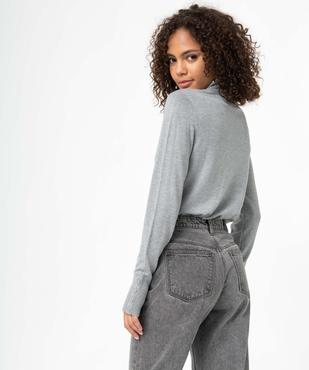Pull femme en maille fine à col roulé vue3 - GEMO 4G FEMME - GEMO