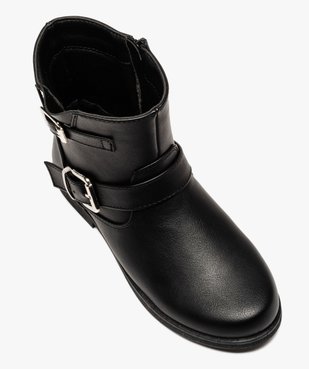 Boots fille unies zippées avec brides à boucle décoratives vue5 - GEMO (ENFANT) - GEMO