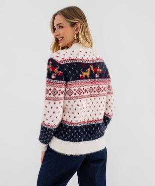 Pull de Noël en maille duveteuse femme vue3 - GEMO(FEMME PAP) - GEMO