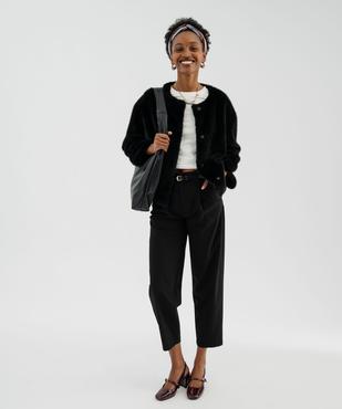 Pantalon tailleur coupe mom avec fine ceinture femme vue4 - GEMO(FEMME PAP) - GEMO