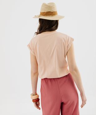 Tee-shirt à manches courtes et col rond femme vue4 - GEMO(FEMME PAP) - GEMO