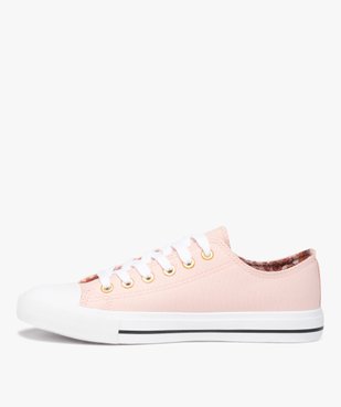 Baskets femme en toile unie et bout renforcé vue3 - GEMO 4G FEMME - GEMO