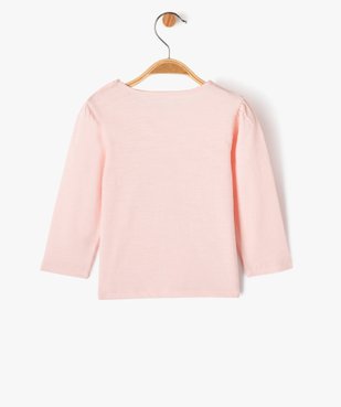 Tee-shirt à manches longues avec motif pailleté bébé fille vue3 - GEMO(BEBE DEBT) - GEMO