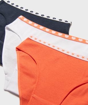 Culottes en coton stretch avec ceinture à motifs fille (lot de 3) vue2 - GEMO 4G FILLE - GEMO