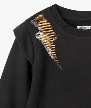 Robe sweat avec sequins sur les épaules fille vue3 - GEMO 4G FILLE - GEMO