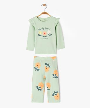 Pyjama en coton 2 pièces avec épaules volantées bébé vue1 - GEMO 4G BEBE - GEMO