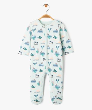 Pyjama dors-bien fermeture devant avec motifs palmiers bébé vue1 - GEMO 4G BEBE - GEMO