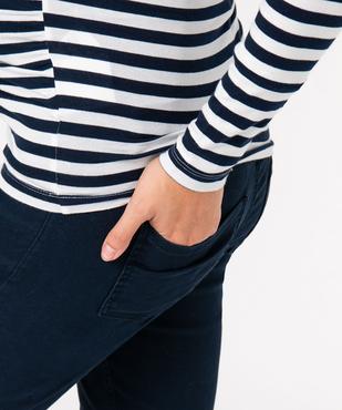 Jean de grossesse coupe Slim avec bandeau haut vue2 - GEMO(FEMME PAP) - GEMO