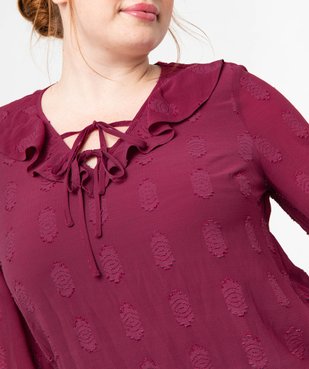 Blouse à manches longues avec col à volant femme grande taille vue2 - GEMO (G TAILLE) - GEMO