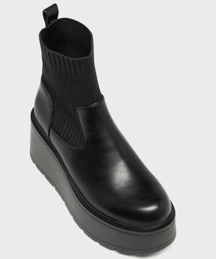 Boots avec tige chaussette et semelle plateforme femme - 5 Miles vue5 - 5 MILES - GEMO