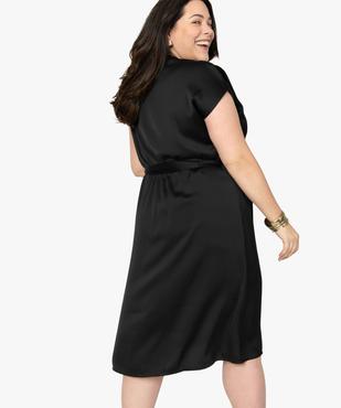 Robe femme satinée à encolure croisée vue3 - GEMO (G TAILLE) - GEMO