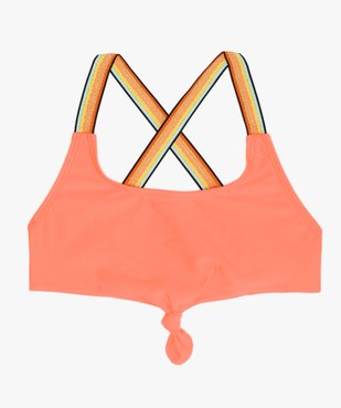 Brassière de bain fille avec nœud fantaisie et bretelles multicolores  vue1 - GEMO (JUNIOR) - GEMO