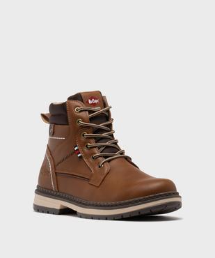 Boots crantées doublure chaude à lacets et zip homme - Lee Cooper vue2 - LEE COOPER - GEMO