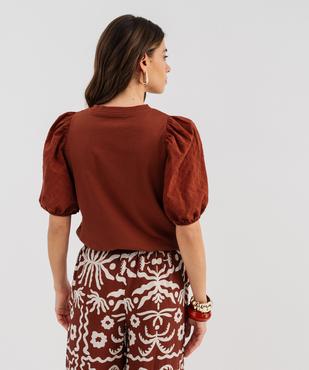 Tee-shirt manches courtes en broderie anglaise femme vue3 - GEMO 4G FEMME - GEMO