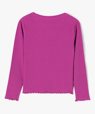 Tee-shirt à manches longues et maille côtelée fille vue3 - GEMO 4G FILLE - GEMO