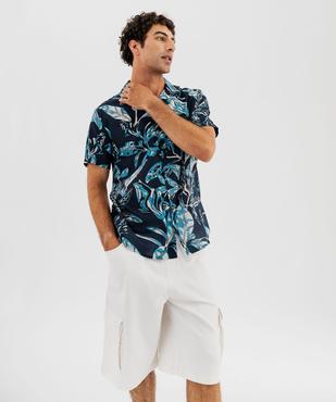 Chemise manches courtes à motifs fleuris homme vue4 - GEMO (HOMME) - GEMO