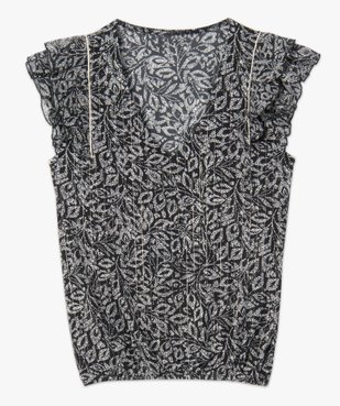 Blouse femme imprimée avec volants sur les épaules vue4 - GEMO(FEMME PAP) - GEMO