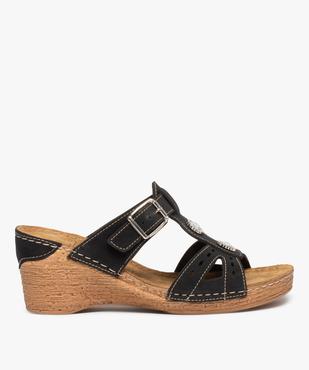 Mules femme confort compensées ornées de strass vue1 - GEMO (CONFORT) - GEMO
