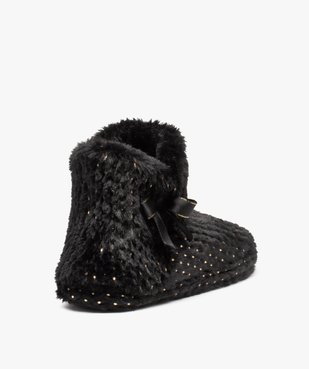 Chaussons femme boots en textile peluche à pois vue4 - GEMO(HOMWR FEM) - GEMO