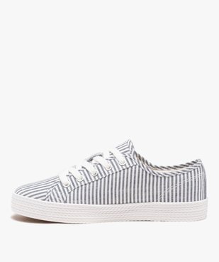 Baskets en toile à lacets avec épaisse semelle femme vue4 - FOLLOW ME G4G - GEMO