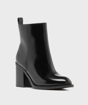 Boots à talon large et bout rond unies femme vue2 - FOLLOW ME - GEMO